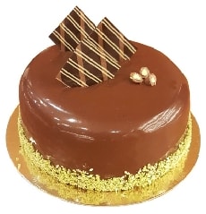 4 ile 6 kişilik yuvarlak sade çikolatalı yaş pasta Muğla pasta