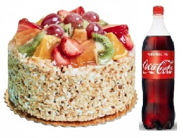 4 kişilik Karışık meyveli pasta 1 lt cola Pastaneci Muğla pasta