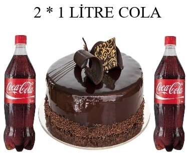 6-9 Kişilik Klasik Çikolatalı Yaş Pasta & 2x1 Lt Cola Muğla pasta