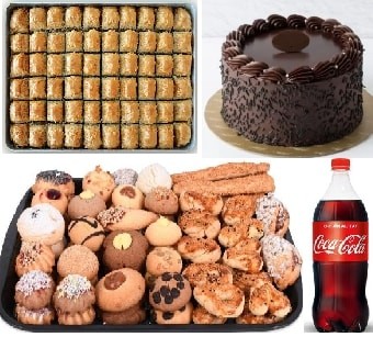 Akşam Çayı Seti: 1 Kg Kuru Pasta 1 Kg Baklava Pasta ve 1 Lt Kola Muğla pasta
