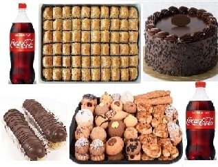 Kalabalık Sofralar İçin Özel Tatlı Seti Baklava Pasta ve İçecek Muğla pasta
